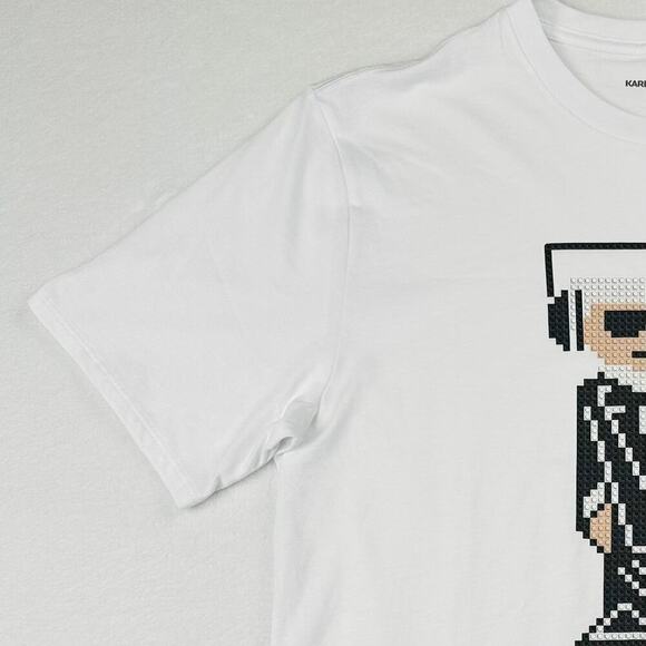 Karl Lagerfeld Paris Men’s Medium White Logo T-Shirt Cool Tuxedo Man - Picture 4 of 13